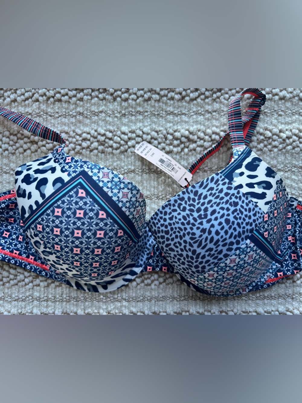 Victoria's Secret Navy, Pink Lined Demi Bra 36C